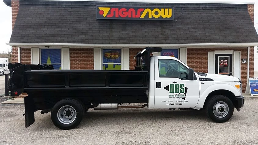 Signs Now Hanover has produced and installed a combination of graphics and partial wraps to help DBS Roofings fleet of trucks stand out.