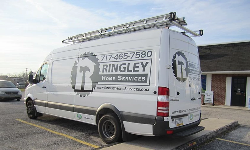It may be but just black and white but you wont miss the graphics on this van done for Ringley Home Services of Hanover, PA.