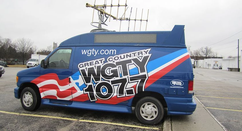 Van graphics produced and installed for WGTY of Gettysburg, PA.