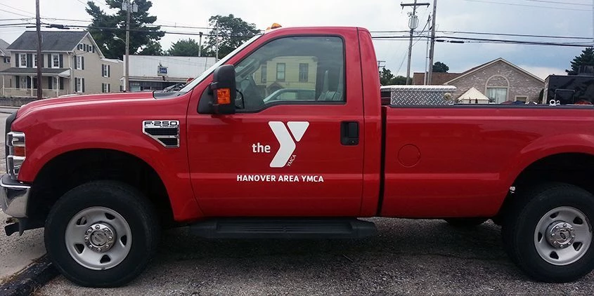 Simple but effective lettering for the Hanover Area YMCA.
