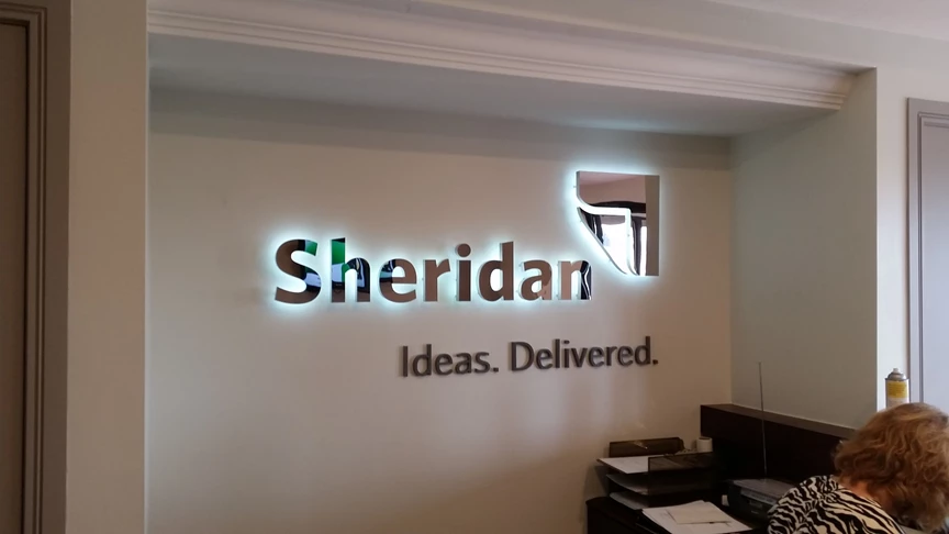 Backlighted polished stainless steel letters